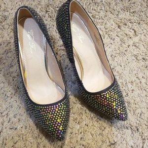 Bling black heels
